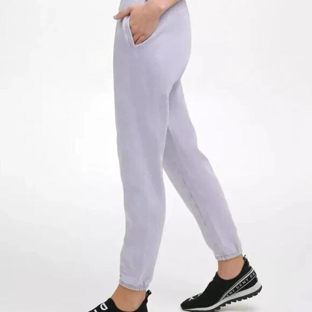 New DKNY Sport Women’s Cotton Jogger Pants, Color: Lilac, Size: Medium - Picture 2 of 4